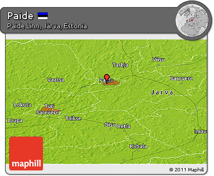 Physical Panoramic Map of Paide