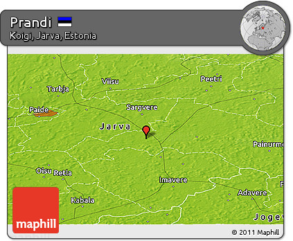 Physical Panoramic Map of Prandi