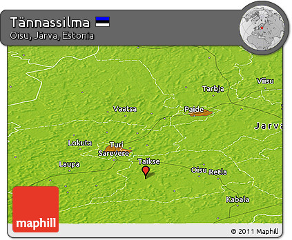 Physical Panoramic Map of Tännassilma