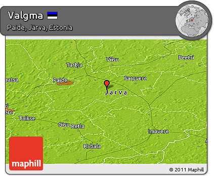 Physical Panoramic Map of Valgma