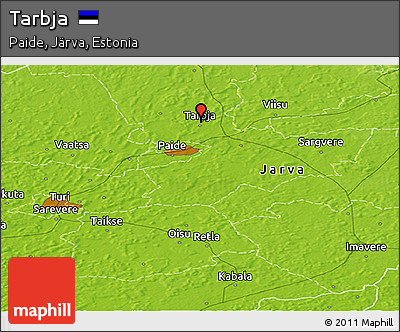 Physical Panoramic Map of Tarbja
