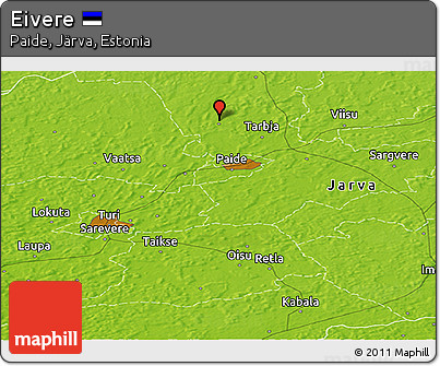 Physical Panoramic Map of Eivere