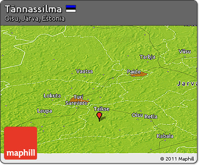 Physical Panoramic Map of Tännassilma