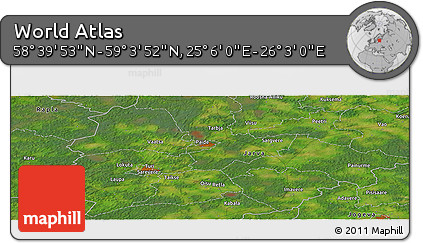 Satellite Panoramic Map of the Area around 58° 51' 53" N, 25° 34' 30" E
