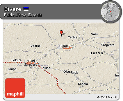Shaded Relief Panoramic Map of Eivere