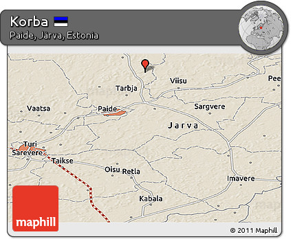 Shaded Relief Panoramic Map of Korba