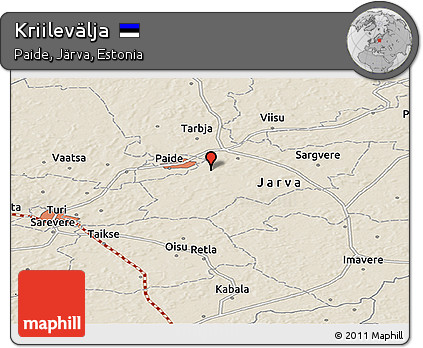 Shaded Relief Panoramic Map of Kriilevälja