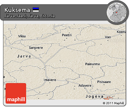 Shaded Relief Panoramic Map of Kuksema