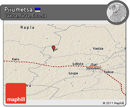 Shaded Relief Panoramic Map of Piiumetsa