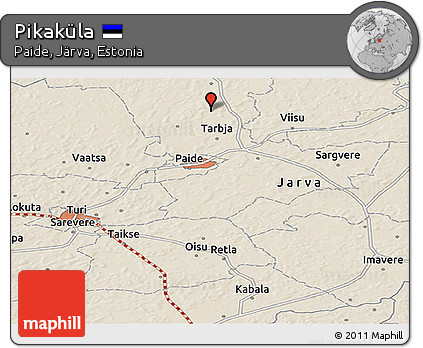 Shaded Relief Panoramic Map of Pikaküla