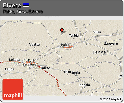 Shaded Relief Panoramic Map of Eivere