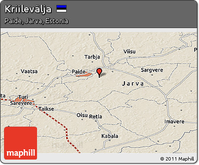 Shaded Relief Panoramic Map of Kriilevälja
