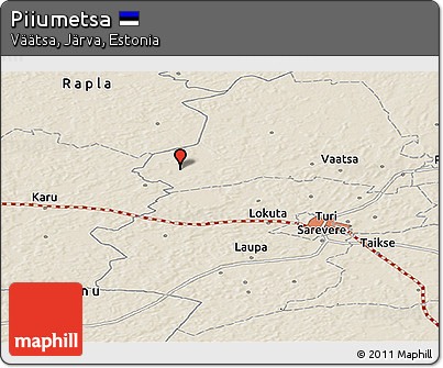 Shaded Relief Panoramic Map of Piiumetsa