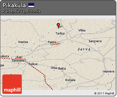 Shaded Relief Panoramic Map of Pikaküla