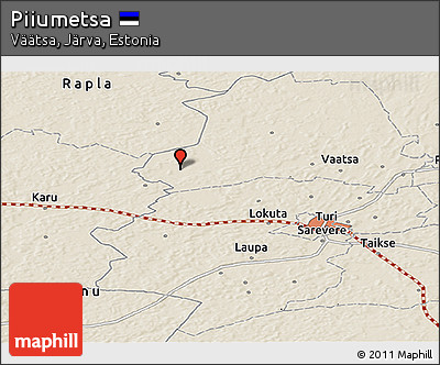 Shaded Relief Panoramic Map of Piiumetsa