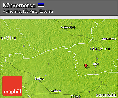 Physical 3D Map of Kõrvemetsa