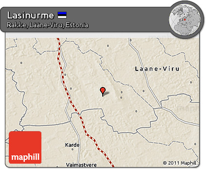 Shaded Relief 3D Map of Lasinurme