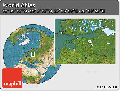 Satellite Location Map of the Area around 58° 51' 53" N, 26° 25' 29" E