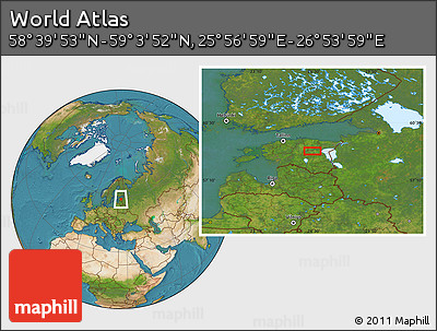 Satellite Location Map of the Area around 58° 51' 53" N, 26° 25' 29" E