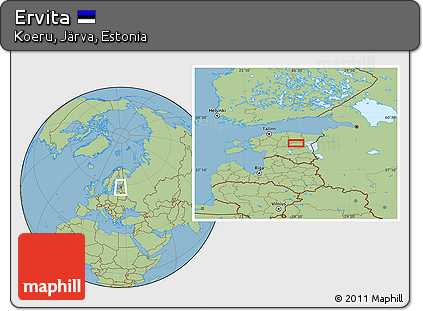 Savanna Style Location Map of Ervita