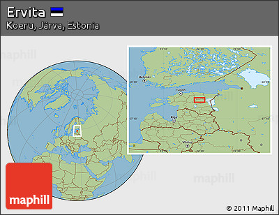 Savanna Style Location Map of Ervita