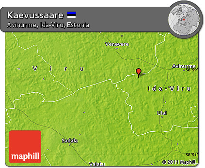 Physical Map of Kaevussaare