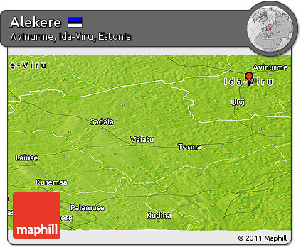 Physical Panoramic Map of Alekere
