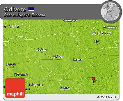 Physical Panoramic Map of Odivere
