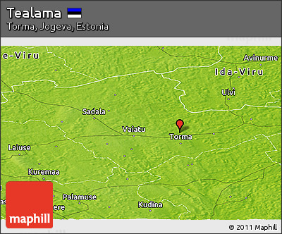 Physical Panoramic Map of Tealama