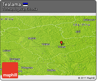 Physical Panoramic Map of Tealama