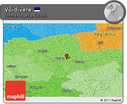 Political Panoramic Map of Võidivere