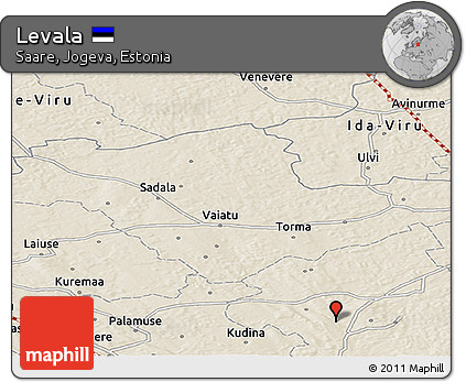 Shaded Relief Panoramic Map of Levala