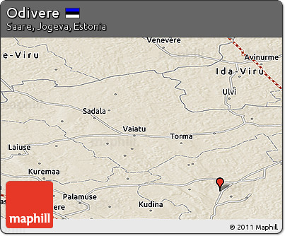Shaded Relief Panoramic Map of Odivere