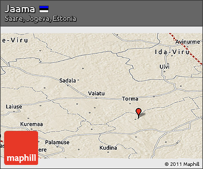Shaded Relief Panoramic Map of Jaama