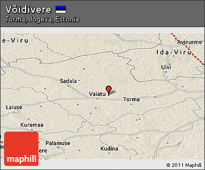 Shaded Relief Panoramic Map of Võidivere