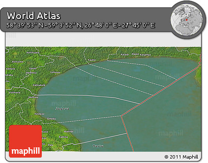 Satellite 3D Map of the Area around 58° 51' 53" N, 27° 16' 29" E