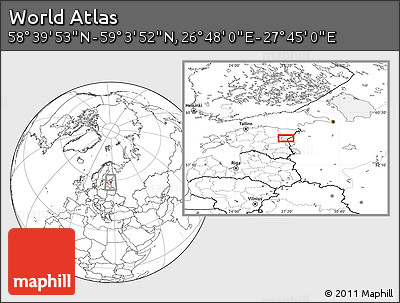 Blank Location Map of the Area around 58° 51' 53" N, 27° 16' 29" E
