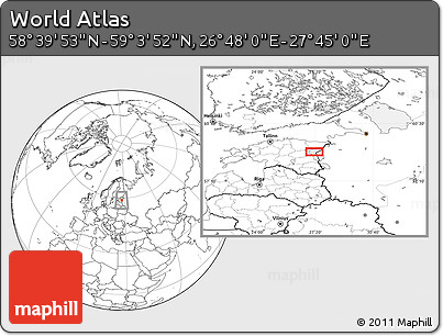 Blank Location Map of the Area around 58° 51' 53" N, 27° 16' 29" E