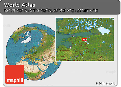 Satellite Location Map of the Area around 58° 51' 53" N, 27° 16' 29" E