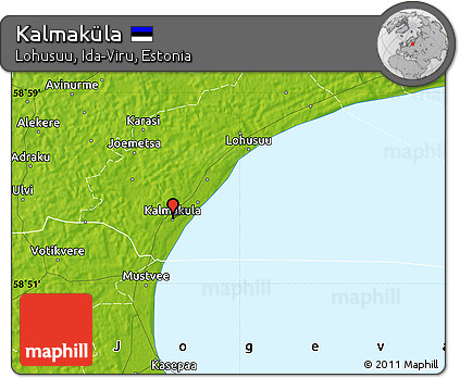Physical Map of Kalmaküla