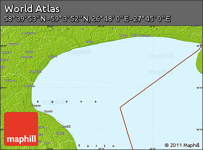 Physical Map of the Area around 58° 51' 53" N, 27° 16' 29" E