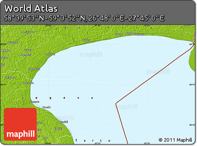 Physical Map of the Area around 58° 51' 53" N, 27° 16' 29" E