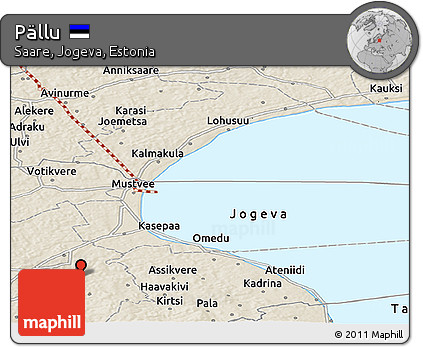 Shaded Relief Panoramic Map of Pällu