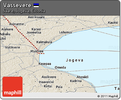Shaded Relief Panoramic Map of Vassevere