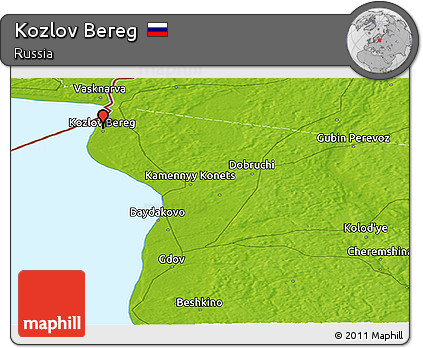 Physical Panoramic Map of Kozlov Bereg