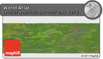 Satellite Panoramic Map of the Area around 58° 51' 53" N, 30° 40' 29" E