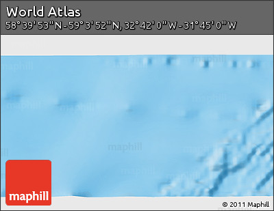Physical 3D Map of the Area around 58° 51' 53" N, 32° 13' 30" W