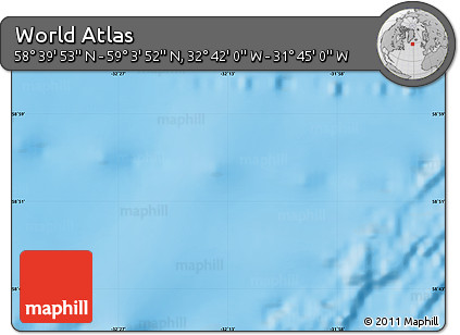 Physical Map of the Area around 58° 51' 53" N, 32° 13' 30" W