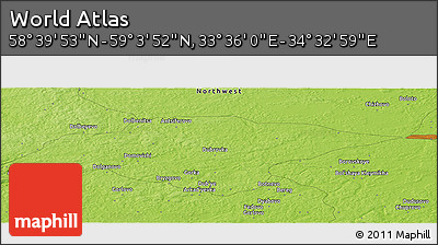 Physical Panoramic Map of the Area around 58° 51' 53" N, 34° 4' 30" E