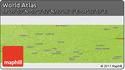 Physical Panoramic Map of the Area around 58° 51' 53" N, 34° 4' 30" E